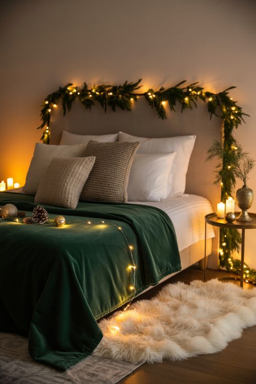 Christmas Bedroom Decor Ideas – Cozy & Textured Holiday Retreat