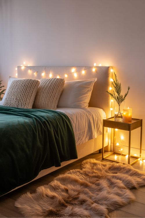 Christmas Bedroom Decor Ideas – Cozy & Textured Holiday Retreat