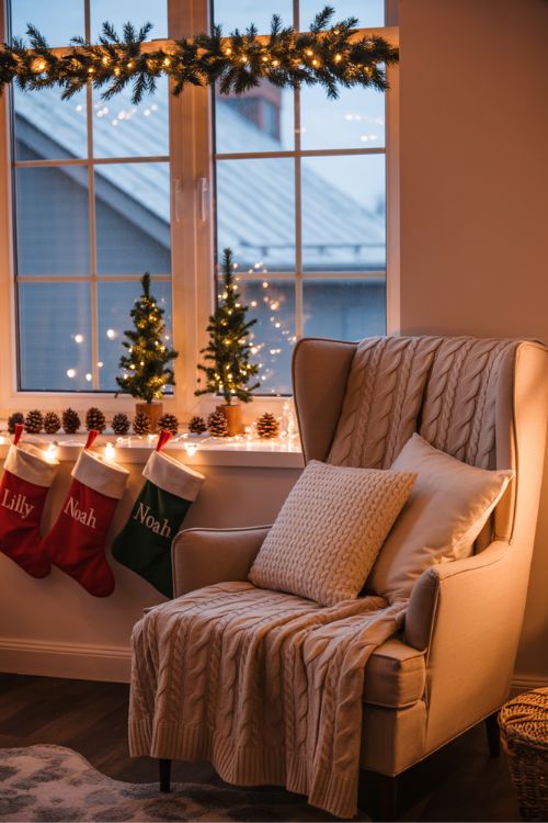 Christmas Bedroom Decor Ideas – Windows, Mantels & Shelves Holiday Styling