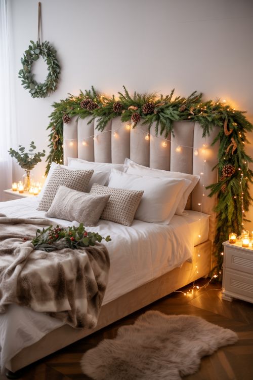 Christmas Bedroom Decor Ideas – Natural Elements & Cozy Holiday Touches
