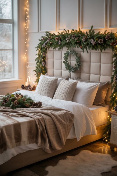 Christmas Bedroom Decor Ideas – Natural Elements & Cozy Holiday Touches