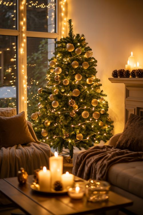 Christmas Decor Ideas for Living Room – Cozy Lighting & Festive Ambiance