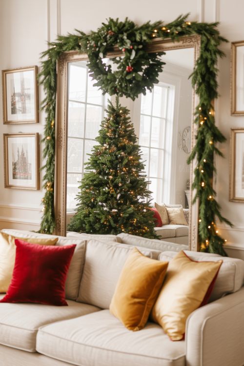 Christmas Decor Ideas for Living Room – Vertical Space & Wall Decorations