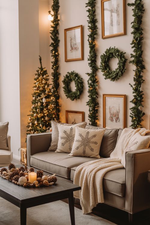 Christmas Decor Ideas for Living Room – Vertical Space & Wall Decorations