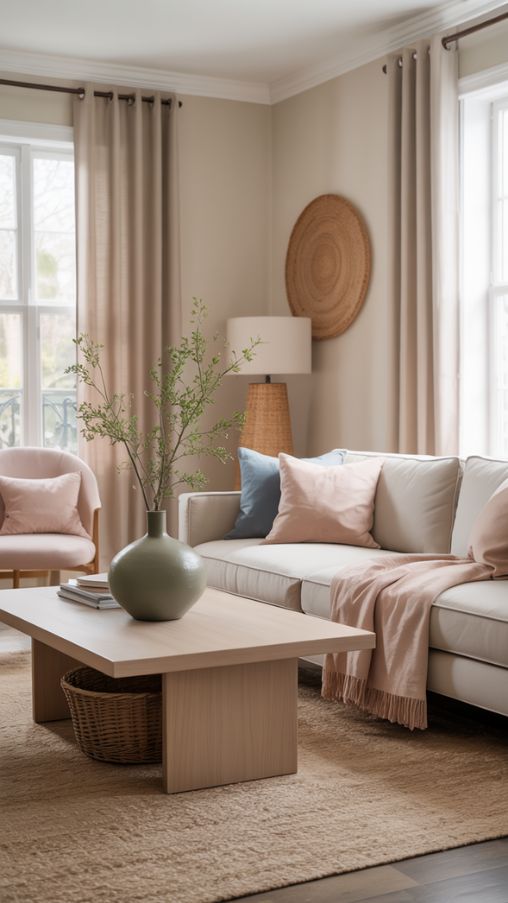 Pop of Color Ideas in a Neutral Living Room