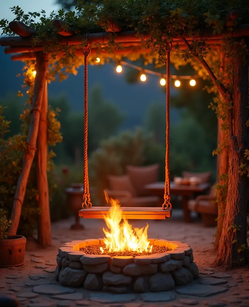 DIY Pergola Fire Pit Ideas That Are So Easy, You'll Want to Start Right Now! (Check Out #20!) - 14. Pergola with a Swing