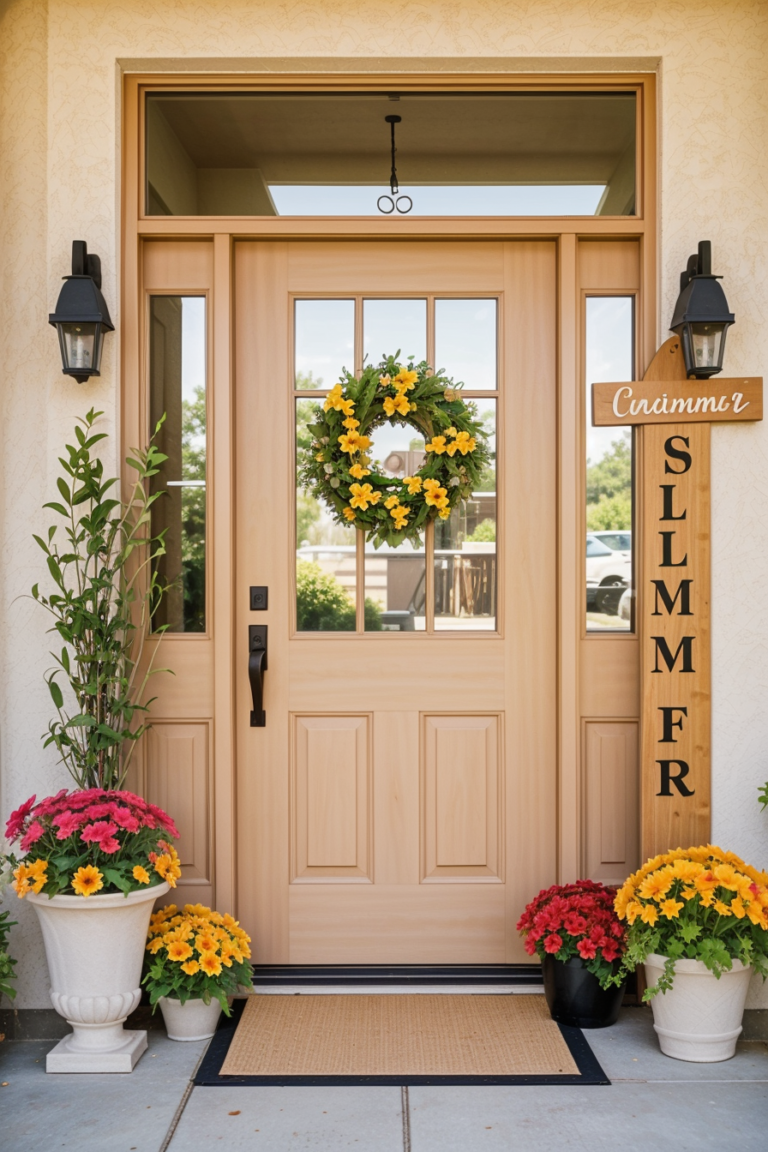 Elevate Entrance with 59 Stunning Summer Front Door Decorations