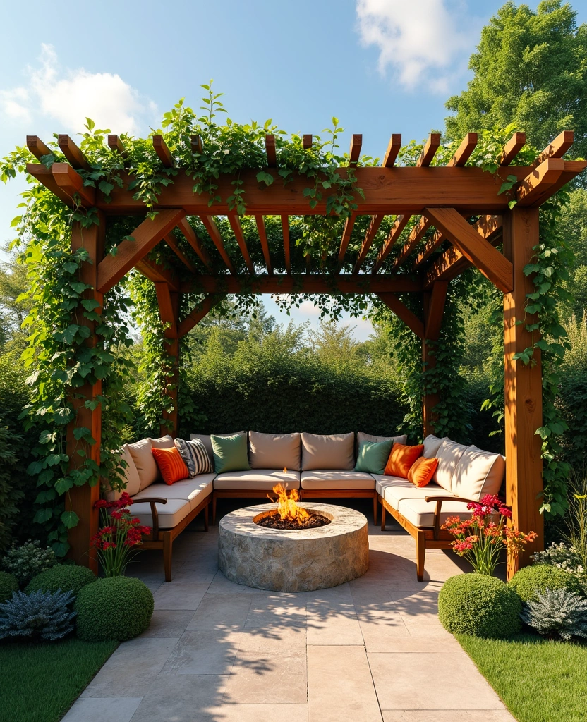 DIY Pergola Fire Pit Ideas That Are So Easy, You'll Want to Start Right Now! (Check Out #20!) - 1. Classic Wooden Pergola