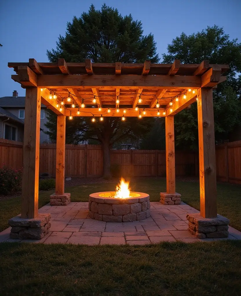 DIY Pergola Fire Pit Ideas That Are So Easy, You'll Want to Start Right Now! (Check Out #20!) - 3. Rustic Pallet Pergola