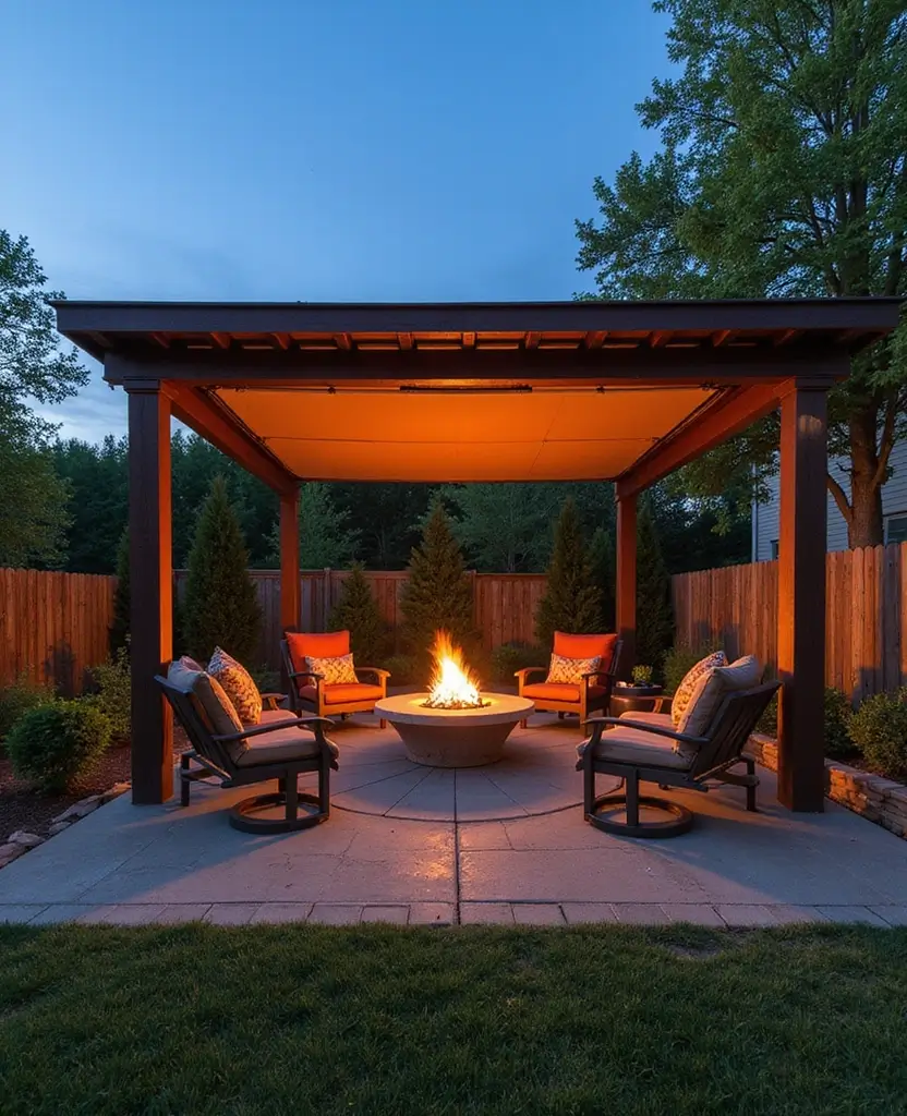 DIY Pergola Fire Pit Ideas That Are So Easy, You'll Want to Start Right Now! (Check Out #20!) - 4. Pergola with Retractable Canopy