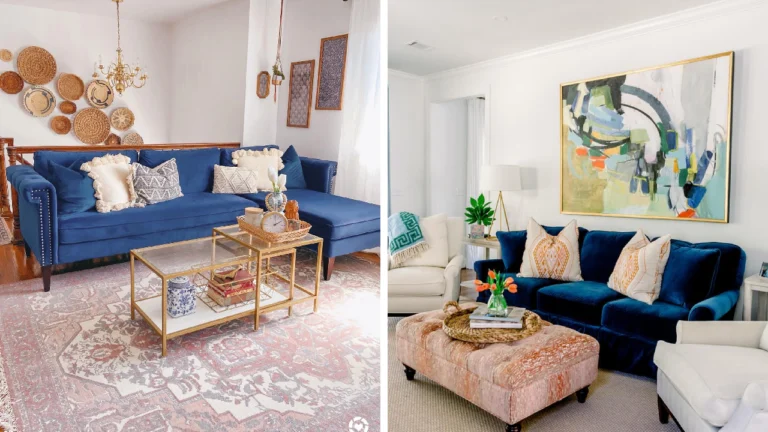 41 beautiful living room ideas with blue sofa to try